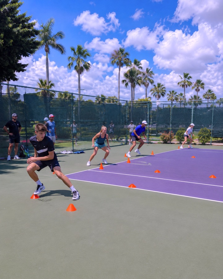 Tennis training moment